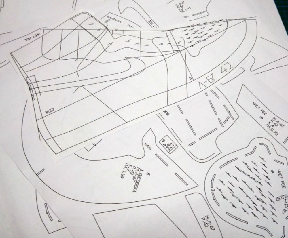 Л - 67 лекала (выкройки) МУЖСКИЕ КЕДЫ