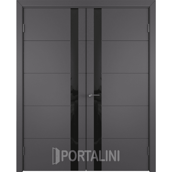 Купить Распашная двустворчатая эмаль VFD Trivia Graphite стекло черное