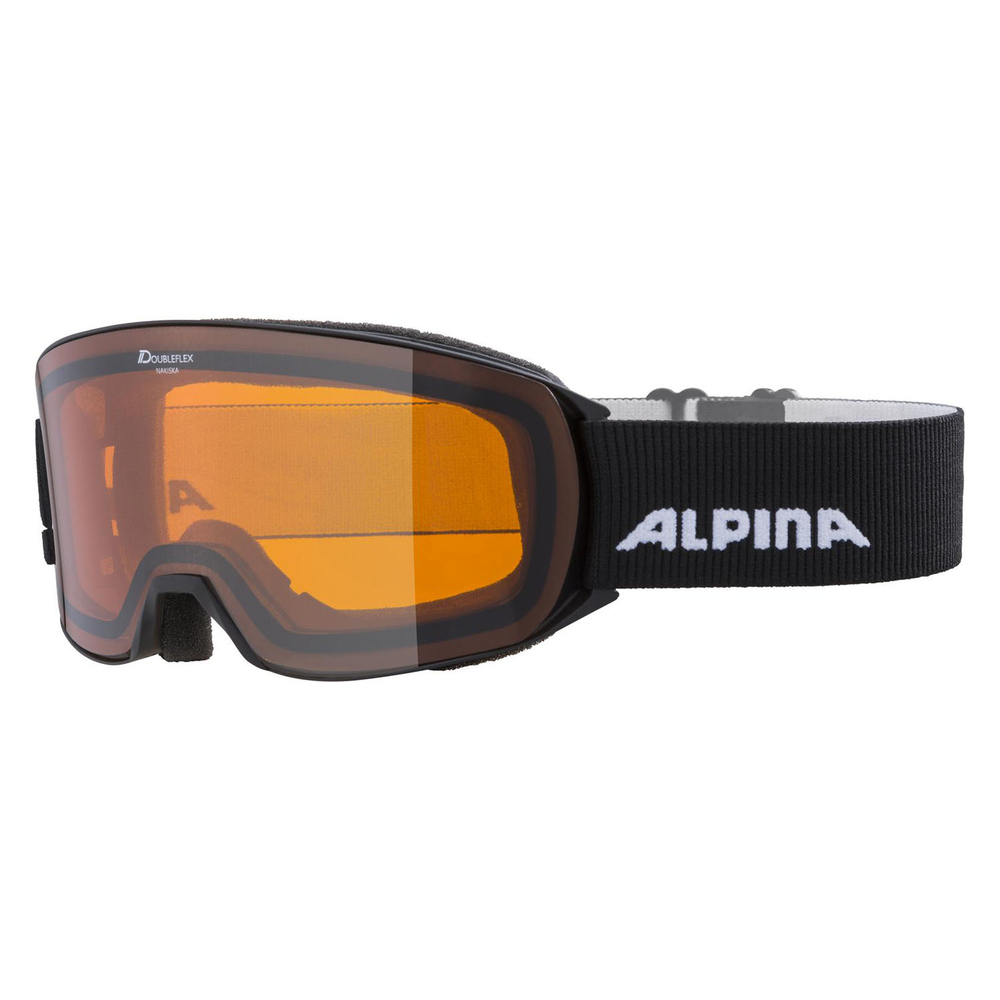 Очки горнолыжные ALPINA Nakiska Black Matt/Orange S2 (б/р)