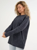 Кофта больших размеров оверсайз удлиненная без начеса теплая