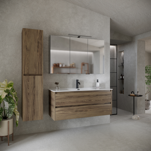 Тумба с раковиной Sancos Libra, 119 см., ламинат коричневый, LB120-1ECH