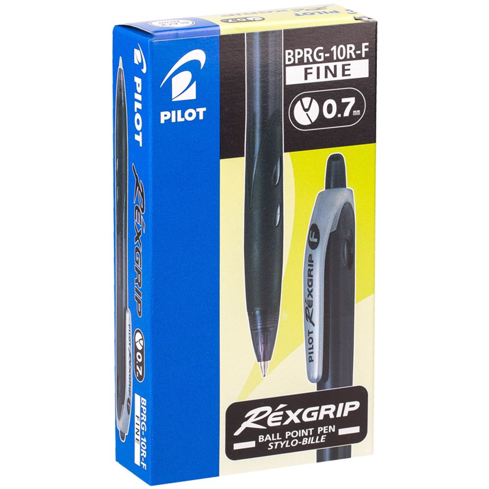 Ручка шариковая автоматическая Pilot "Rexgrip" черная, 0,7мм, грип, 1шт