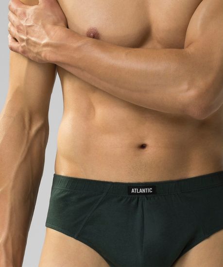 Мужские трусы (5шт) слипы классика Atlantic 5SMP-003, хлопок, серый + графитовый + черный + изумрудный + эспрессо