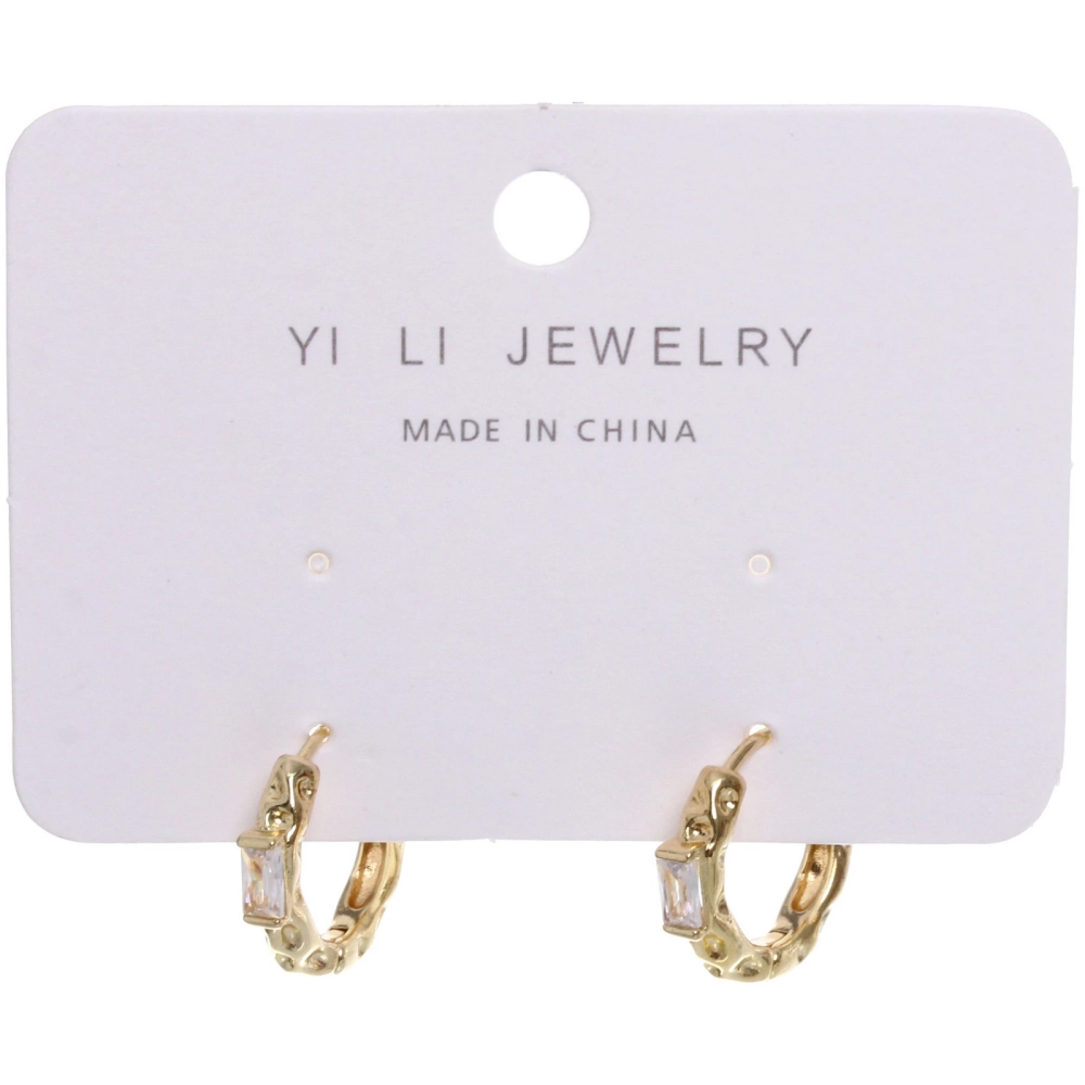 Серьги из гиппоалергенного металла со стразами «ПАЛУМНА», кольца, цвет золото и серебро, 2,5-dсм