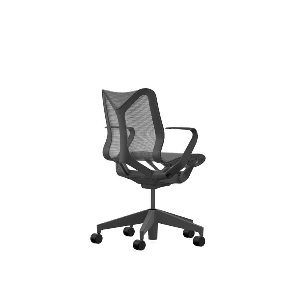 Кресло Herman Miller Cosm, низкая спинка, цвет Graphite, нерегулируемые подлокотники