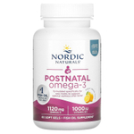 Nordic Naturals, омега-3 для применения в послеродовой период, со вкусом лимона, 60 капсул