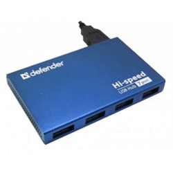 USB-хаб (концентратор) DEFENDER USB (QUADRO) SEPTIMA SLIM USB 2.0, 7 порта, (с адап. 2А)