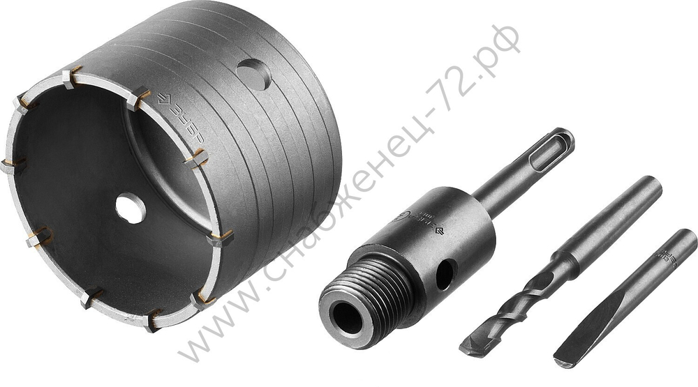 ЗУБР 80 мм, SDS-plus, 10T, Коронка по бетону с оснасткой (2918-80)