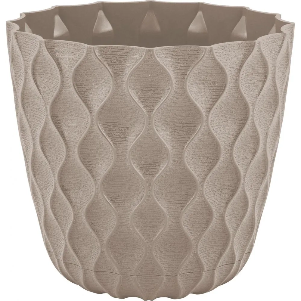 Горшок для цветов InGreen Wave с дренажной сеткой и съемным поддоном 1,4л, D145мм французс