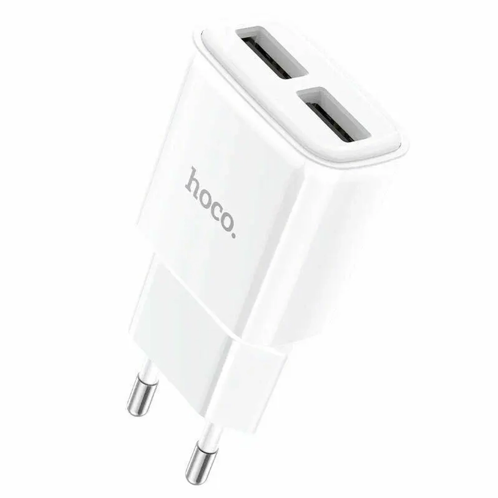 СЗУ USB Hoco C12 (12W, 2 порта) Белый