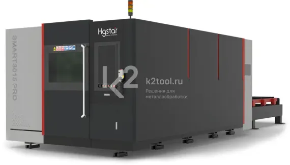 Лазерный станок HGTECH SMART4015PRO с защитной кабиной и сменным столом для резки листов металла