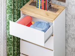 Комод-29 Белый/Кр.золотой