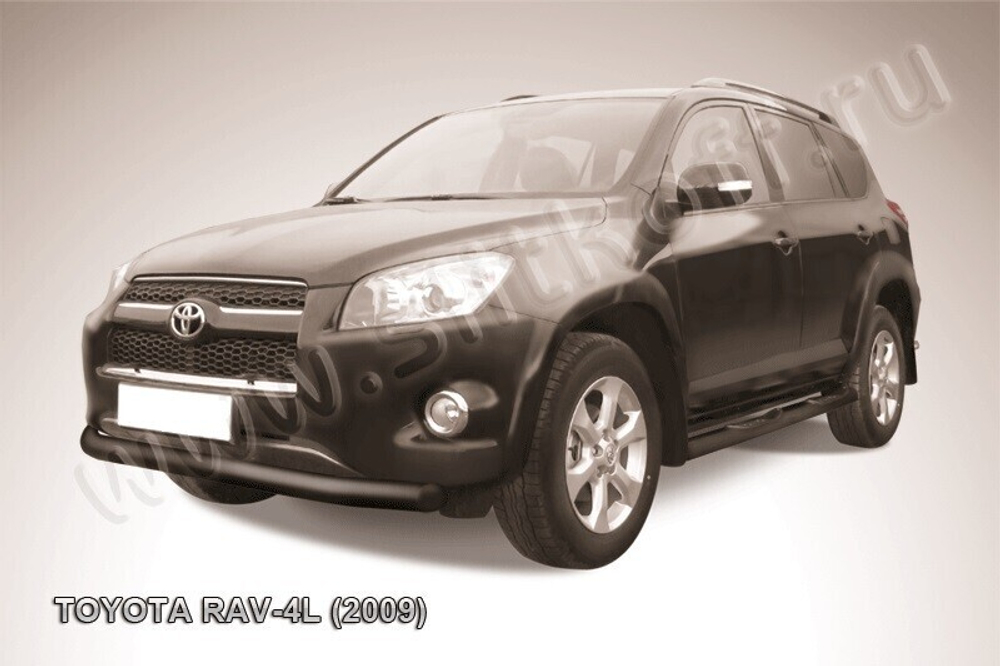 Защита переднего бампера Toyota Rav-4 L (2005-2010) d76 серебристая