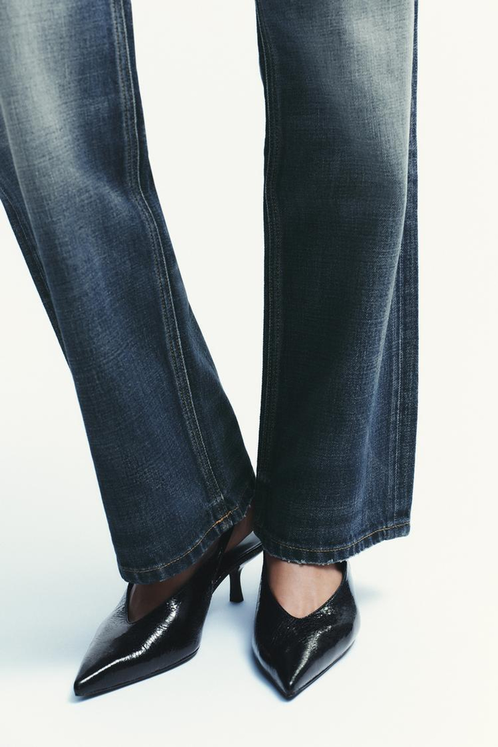 ZARA ТУФЛИ-МЮЛИ НА КАБЛУКЕ, ЧЕРНЫЙ