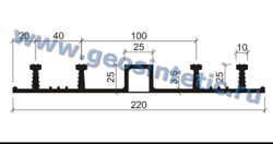 Гидрошпонка АКВАСТОП ДО-220/25-4/25 (резиновая EPDM) Гидроизоляционная шпонка деформационная опалубочная ТУ 5772-001-58093526-11, м.п.