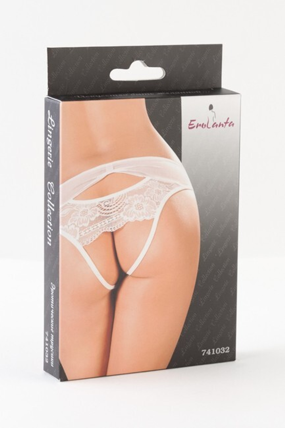 Белые контактные кружевные трусики с открытыми ягодицами XL 50-52 (Цвет: белый)