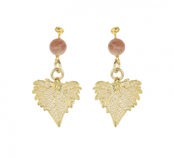 Серьги листья Ester Bijoux Тополь OR916-G BR