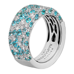 Кольцо с Бриллиантами и Турмалинами Параиба, R0256-0/53