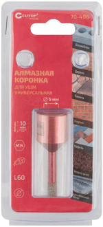 Коронка алмазная универсальная для УШМ CUTOP Special  6 х 10 х М14 х 60 мм 70-496