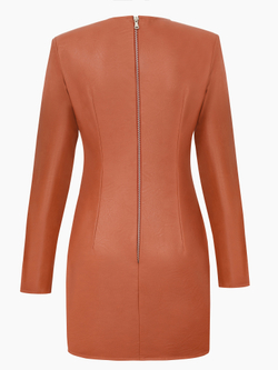 Платье мини из премиальной экокожи