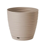 Горшок для цветов пластиковый 9,1л d-26,7см «Saffron» с поддоном бежевый