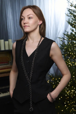 Серьги с круглым черным агатом, золотой замок левербек