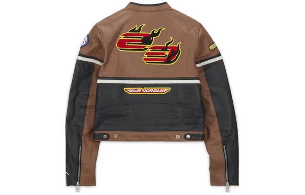 Jordan x Travis Scott Cactus Jack Leather Jacket Asia Sizing Archaeo Brown, DX6169-256