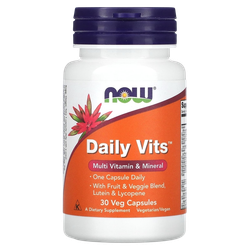 Now Foods Daily Vits 30 Veg Capsules , Дейли Витс, Мультивитамины