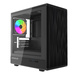 Корпус для компьютера Powercase Корпус Mistral Micro C4B ARGB, Tempered Glass, 4x 120mm ARGB PWM Fan, чёрный, mATX (CMMCB-A4)