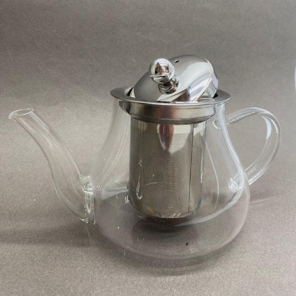 Чайник стекляный с металлическим ситом, 600мл