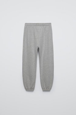ZARA БРЮКИ-ДЖОГГЕРЫ, СЕРЫЙ С МЕЛАНЖЕВЫМ ЭФФЕКТОМ
