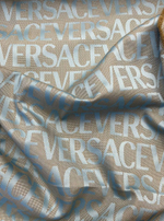 Хлопок с п/э Versace голубой с лого