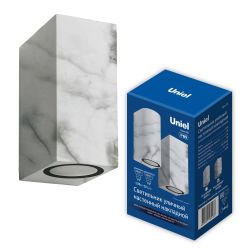 UUL-P42A 2х6W-GU10 IP65 MARBLE Светильник уличный. под две лампы GU10. Архитектурный накладной. Цвет корпуса мрамор. TM Uniel