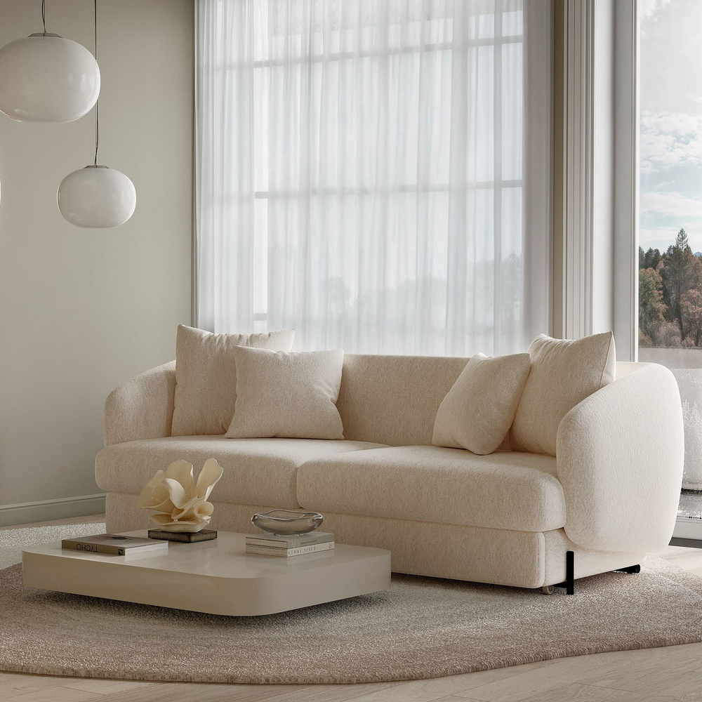 Bubble диван-кровать прямой, шенилл Reef cream