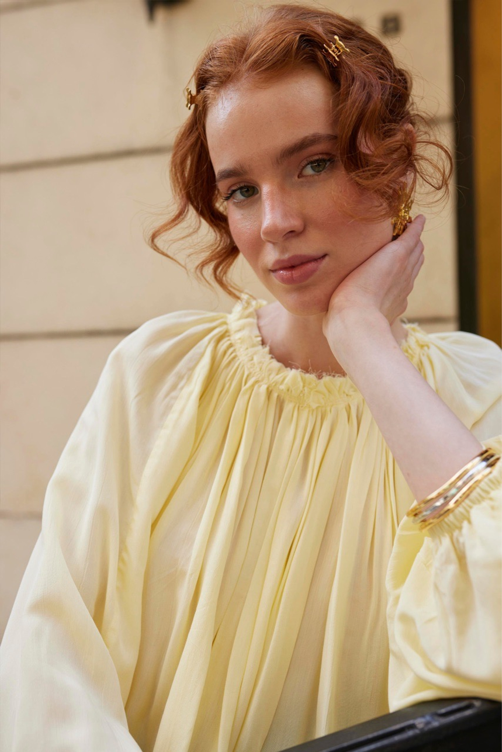 БЛУЗА ВОЗДУШНАЯ СО СКЛАДКАМИ