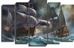 Модульная картина "Морской бой"