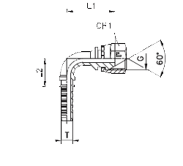 Фитинг DN 05 BSP (Г) 1/4 (90)