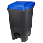 Бак 60л с педалью на колесах (синий)