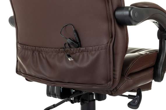 Кресло руководителя Бюрократ CH-824MSG-BF коричневый эко.кожа/ткань крестов. пластик подст.для ног