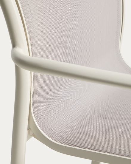 Уличный стул Luri из алюминия цвета экрю и бежевого текстиля