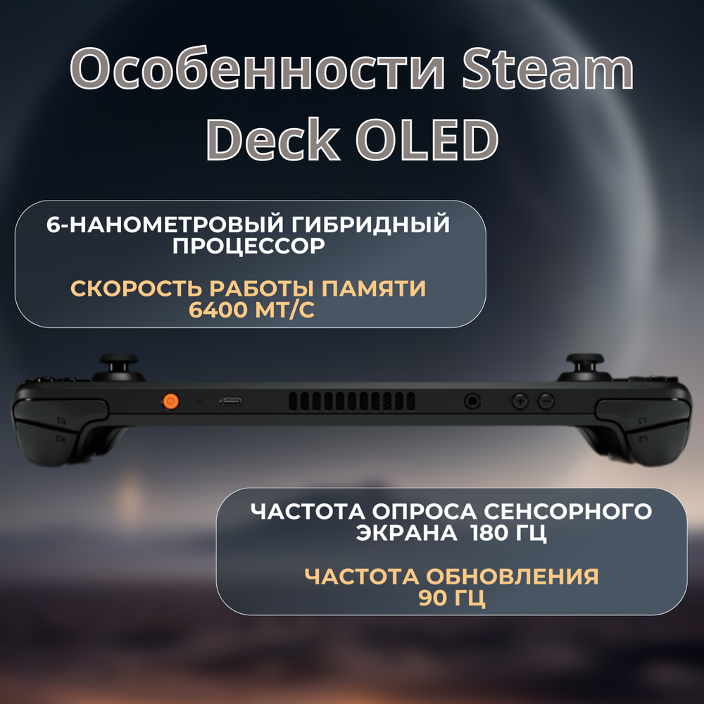 Игровая приставка Valve Steam Deck OLED (матовый экран) Windows11, 2 ТБ SSD (upgrade), без игр, черный