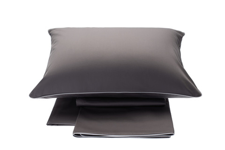 Постельное белье cемейное Сlaire&Caroll Lune темно-серое с белым кантом