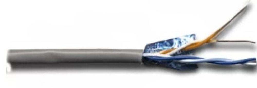 Кабель витая пара F/UTP 5e кат. 2 пары TWT TWT-5EFTP2-GY