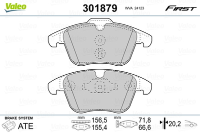 VALEO - 301879-VAL - Brake Pad Set, disc brake