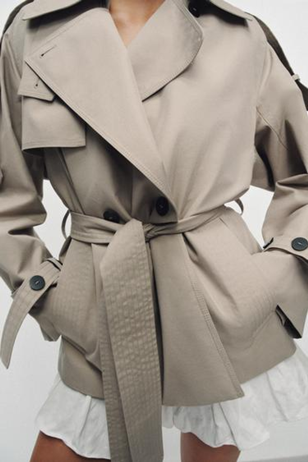 ZW COLLECTION ОVERSIZE ВОДОНЕПРОНИЦАЕМЫЙ ТРЕНЧКОТ - ZARA
