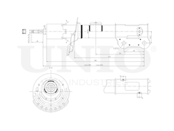 Амортизатор газовый передней подвески правый UNIO SAB-10308