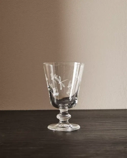 ZARA HOME БОКАЛ ДЛЯ ВИНА С РИСУНКОМ, БЕЛЫЙ