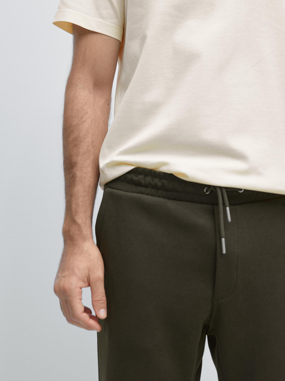 Massimo Dutti Брюки-джоггеры с эластичным поясом, хаки