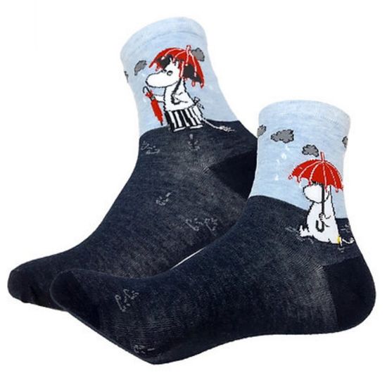Носки Муми Тролли "Муми и непогода", р-р 36-40 (голубой, джинс)