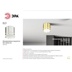 OL9 GX53 GD Подсветка ЭРА Накладные, под GX53 | Накладные светильники